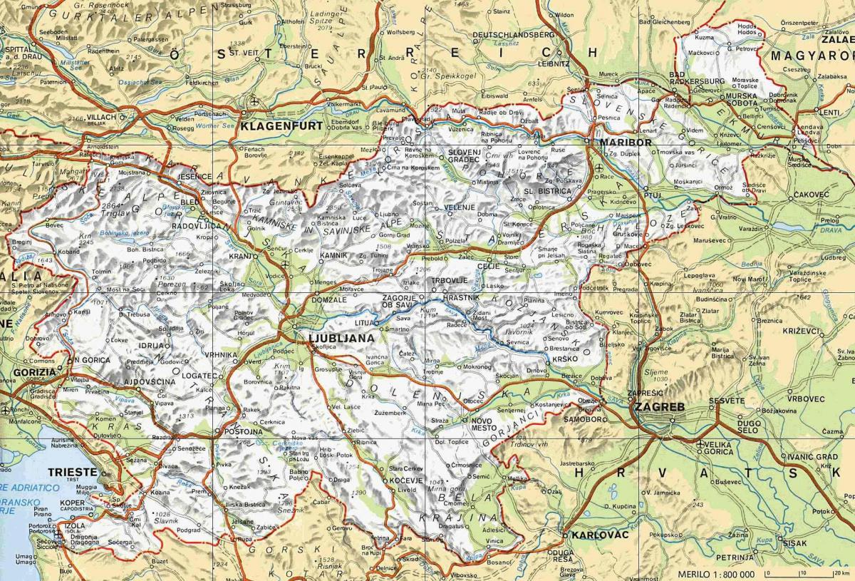 Kort over terme Slovenien