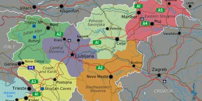 Slovenien turistattraktioner kort