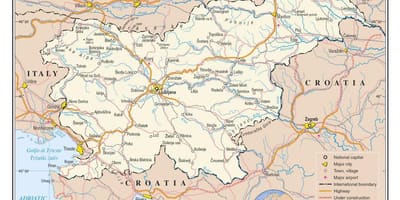 Kort over Slovenien byer