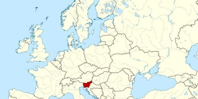Slovenien placering på verdenskortet