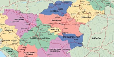 Kort over Slovenien politiske