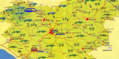 Kort over Slovenien sightseeing