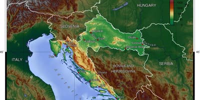 Kort over Slovenien topografisk